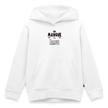 En Manque de Beauté - Sweat Premium à capuche enfant bio - blanc - Devant - AI Model Kid Female (0cm)