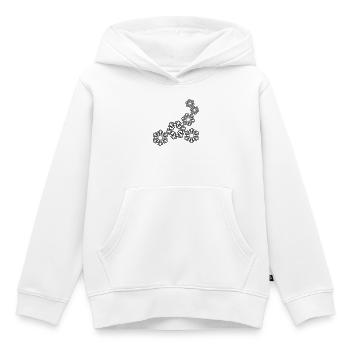 Flocons - Sweat Premium à capuche enfant bio - blanc - Devant - AI Model Kid Female (0cm)