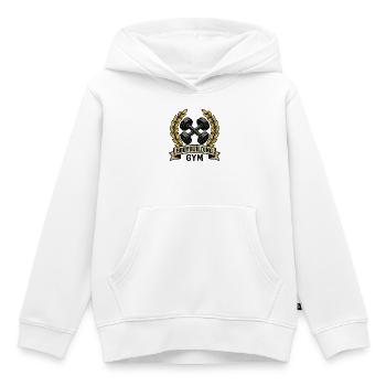 Krafttraining Gym Lorbeer Emblem - Kinder Premium Organic Hoodie - Weiß - Vorne - AI Model Kid Female (0cm)