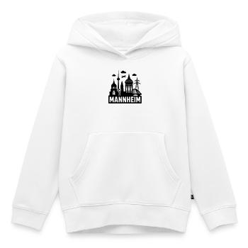Mannheim Silhouette - Sweat Premium à capuche enfant bio - blanc - Devant - AI Model Kid Female (0cm)
