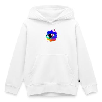 Nébuleuse de l’œil arc-en-ciel vif - Sweat Premium à capuche enfant bio - blanc - Devant - AI Model Kid Female (0cm)