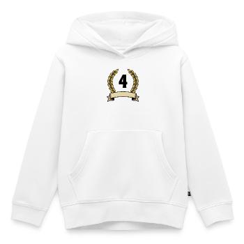 Couronne de laurier doré 4 - Sweat Premium à capuche enfant bio - blanc - Devant - AI Model Kid Female (0cm)