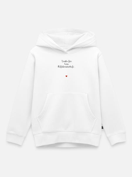 Herz Danke Hilfsbereitschaft - Kinder Premium Organic Hoodie - Weiß