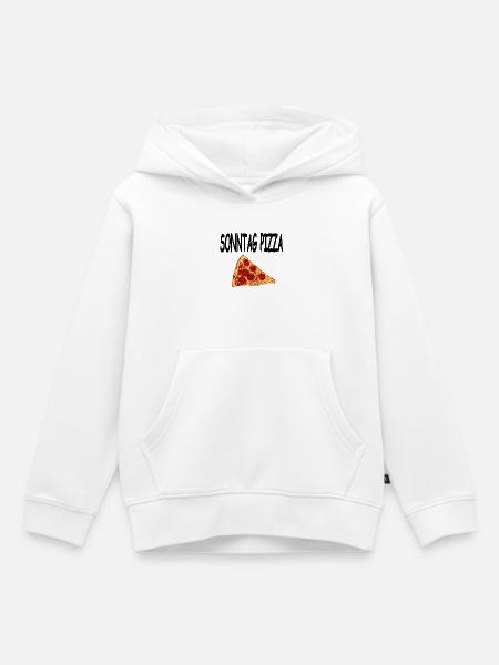 Pizza - Kinder Premium Organic Hoodie - Weiß