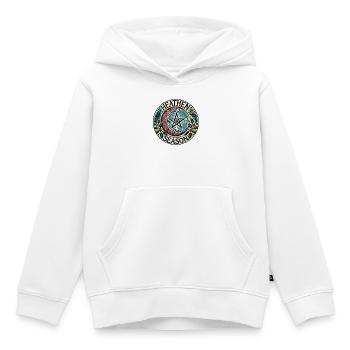 Emblème du cercle de la saison païenne - Sweat Premium à capuche enfant bio - blanc - Devant - AI Model Kid Female (0cm)