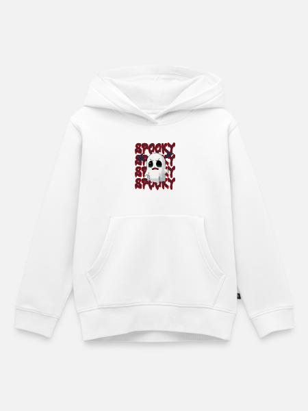 Halloween Spooky Ghost  - Kinder Premium Organic Hoodie - Weiß