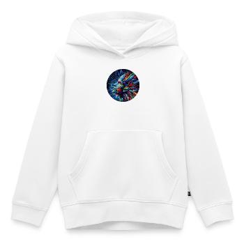 Geometrischer bunter Schrei - Kinder Premium Organic Hoodie - Weiß - Vorne - AI Model Kid Female (0cm)