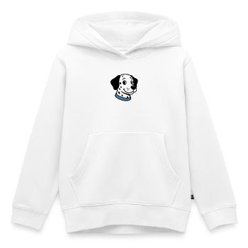 Dalmatian with blue necklace - Kids Premium Organic Hoodie - white - Front - AI Model Kid Female (0cm)