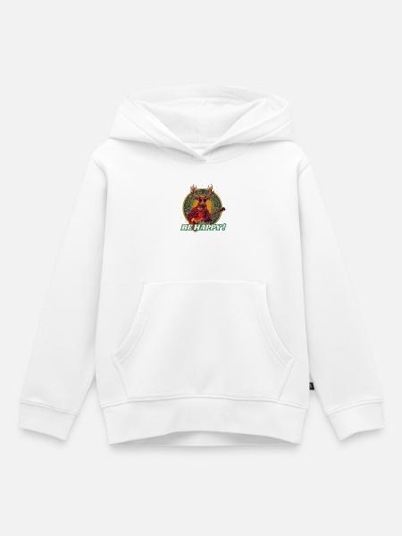 Deer Rocker Gitarre SEI GLÜCKLICH - Kinder Premium Organic Hoodie - Weiß