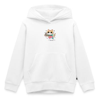 Chat bol de Ramen Multicolore - Sweat Premium à capuche enfant bio - blanc - Devant - AI Model Kid Female (0cm)