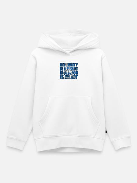Vielfalt ist Fakt, Inklusion Handeln - Kinder Premium Organic Hoodie - Weiß