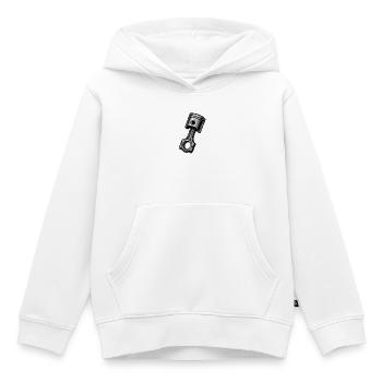 Piston industriel monochrome - Sweat Premium à capuche enfant bio - blanc - Devant - AI Model Kid Female (0cm)