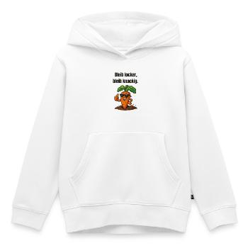Carotte avec style : caricature croustillante en vrac - Sweat Premium à capuche enfant bio - blanc - Devant - AI Model Kid Female (0cm)