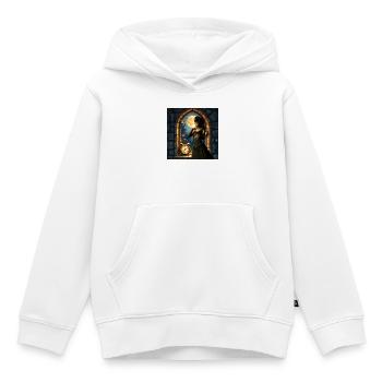 Lune victorienne dans la tour de pierre - Sweat Premium à capuche enfant bio - blanc - Devant - AI Model Kid Female (0cm)