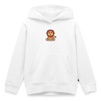 Lion de dessin animé - Sweat Premium à capuche enfant bio - blanc - Devant - AI Model Kid Female (0cm)