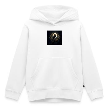 Corbeau sur la lune illuminée - Sweat Premium à capuche enfant bio - blanc - Devant - AI Model Kid Female (0cm)