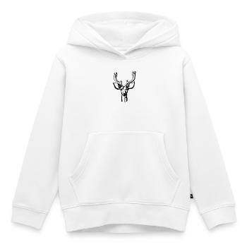 Hirschkopf Linienstil - Kinder Premium Organic Hoodie - Weiß - Vorne - AI Model Kid Female (0cm)