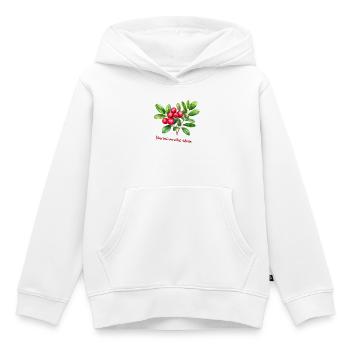 Vaccinium vitis-idaea – botanisches Aquarell - Kinder Premium Organic Hoodie - Weiß - Vorne - AI Model Kid Female (0cm)