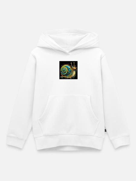 Schnecke - Kinder Premium Organic Hoodie - Weiß