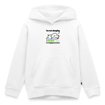 Le chien endormi recharge sa batterie - Sweat Premium à capuche enfant bio - blanc - Devant - AI Model Kid Female (0cm)