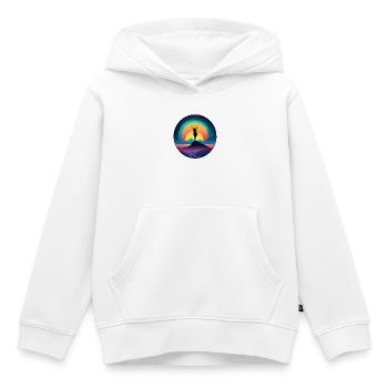 Sérénité au soleil levant - Sweat Premium à capuche enfant bio - blanc - Devant - AI Model Kid Female (0cm)