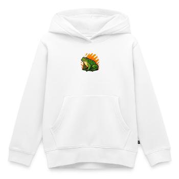 Grenouille Goliath Vert Flamboyant - Sweat Premium à capuche enfant bio - blanc - Devant - AI Model Kid Female (0cm)
