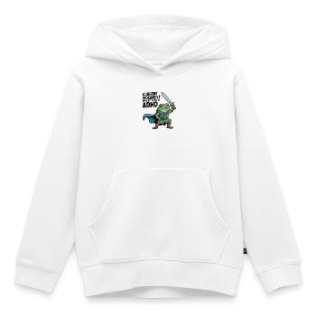 Die aktuelle Nebenquest wird dir von ADHS präsentiert - Kinder Premium Organic Hoodie - Weiß - Vorne - AI Model Kid Female (0cm)