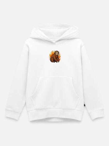Flammendes Faultier - Kinder Premium Organic Hoodie - Weiß