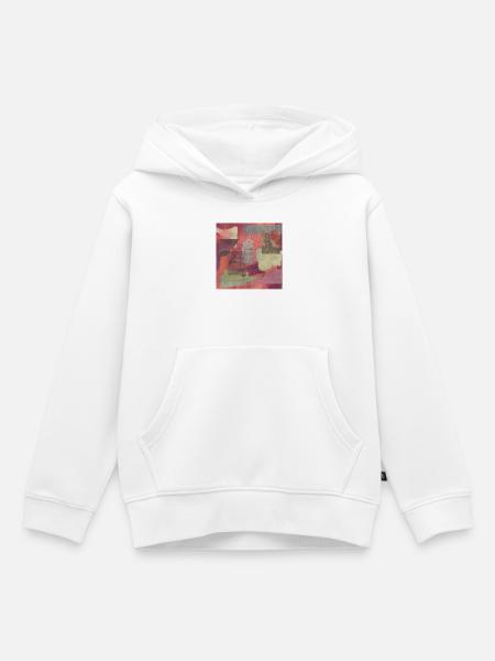 collage abstrait - Sweat Premium à capuche enfant bio - blanc