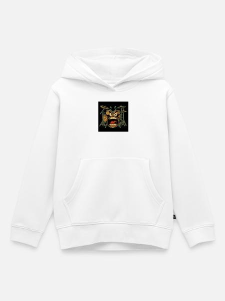 Wütendes Drumset Cartoon - Kinder Premium Organic Hoodie - Weiß