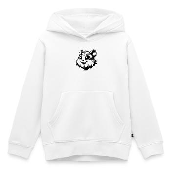 Drôle de hamster sourire Rongeur plein de joie de vivre - Sweat Premium à capuche enfant bio - blanc - Devant - AI Model Kid Female (0cm)