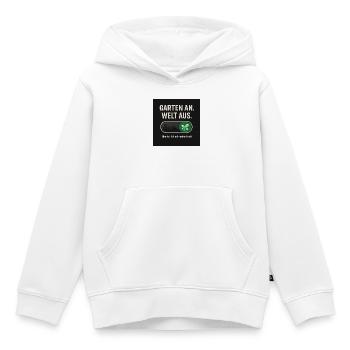 Garten an. Welt aus. Kraft der Natur - Kinder Premium Organic Hoodie - Weiß - Vorne - AI Model Kid Female (0cm)