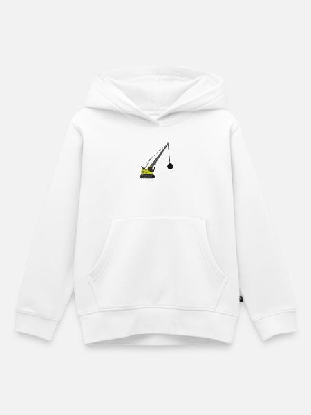 Kran für Abrissbirne - Kinder Premium Organic Hoodie - Weiß