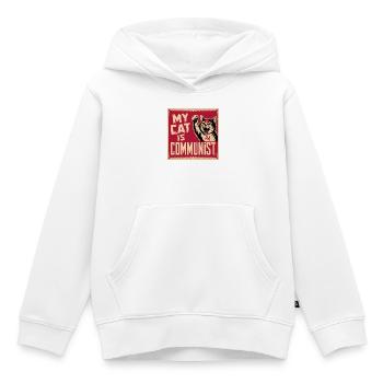 Meine Katze ist kommunistisch – lustiges Katzen-Propaganda-T-Shirt - Kinder Premium Organic Hoodie - Weiß - Vorne - AI Model Kid Female (0cm)