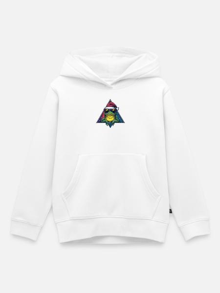 Frosch im Santa Triangle - Kinder Premium Organic Hoodie - Weiß