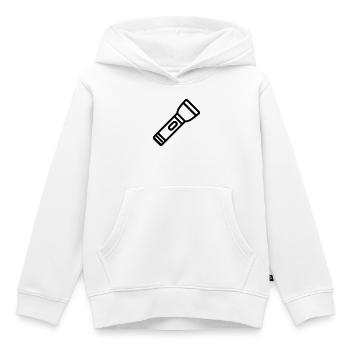 lampe torche - Sweat Premium à capuche enfant bio - blanc - Devant - AI Model Kid Female (0cm)