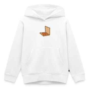 Pizza pepperoni en boîte - Sweat Premium à capuche enfant bio - blanc - Devant - AI Model Kid Female (0cm)