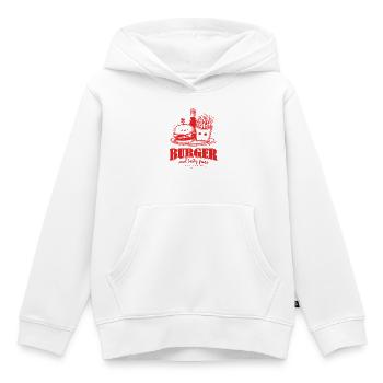 Giggling Burger Fries Cartoon - Kids Premium Organic Hoodie - white - Front - AI Model Kid Female (0cm)