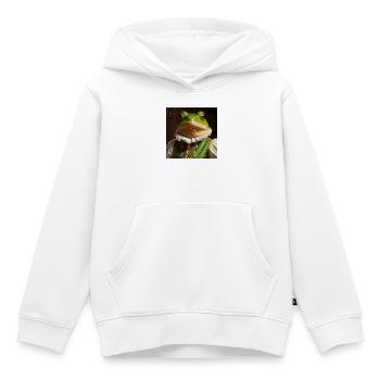 The Renaissance Frog – Royal Amphibians - Kids Premium Organic Hoodie - white - Front - AI Model Kid Female (0cm)