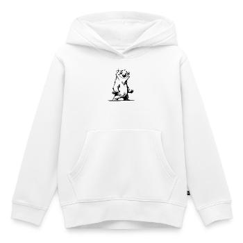 Zeichentrick Bär coole Ausstrahlung zum Knuddeln - Kinder Premium Organic Hoodie - Weiß - Vorne - AI Model Kid Female (0cm)