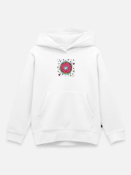 Kawaii Donut Sternenring - Kinder Premium Organic Hoodie - Weiß