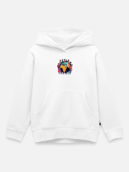 Globale Gemeinschaft um die Erde - Kinder Premium Organic Hoodie - Weiß