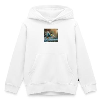 Eisvogel im Flug der flinke Kingfisher Moment - Kinder Premium Organic Hoodie - Weiß - Vorne - AI Model Kid Female (0cm)