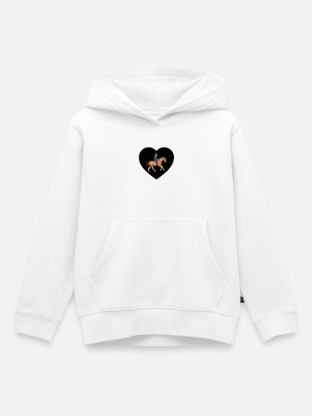 Pferde - Kinder Premium Organic Hoodie - Weiß