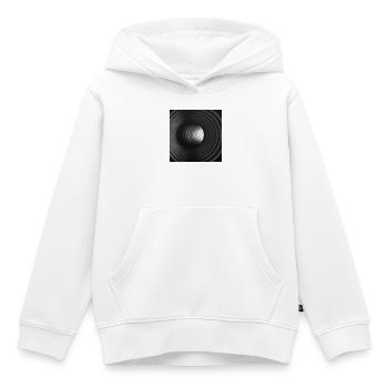 Tunnels concentriques noir et blanc - Sweat Premium à capuche enfant bio - blanc - Devant - AI Model Kid Female (0cm)