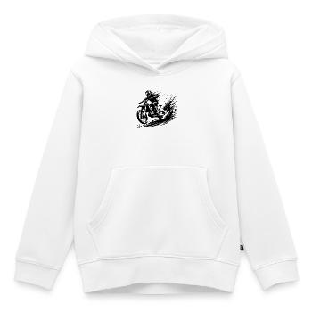 Dynamische Offroad Dirtbike Szene im Schlamm - Kinder Premium Organic Hoodie - Weiß - Vorne - AI Model Kid Female (0cm)