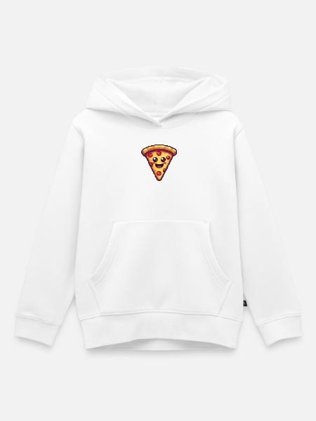 Pixelpizza Lächelnde Scheibe - Kinder Premium Organic Hoodie - Weiß