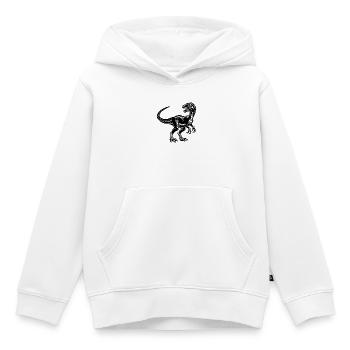Vélociraptor - Sweat Premium à capuche enfant bio - blanc - Devant - AI Model Kid Female (0cm)
