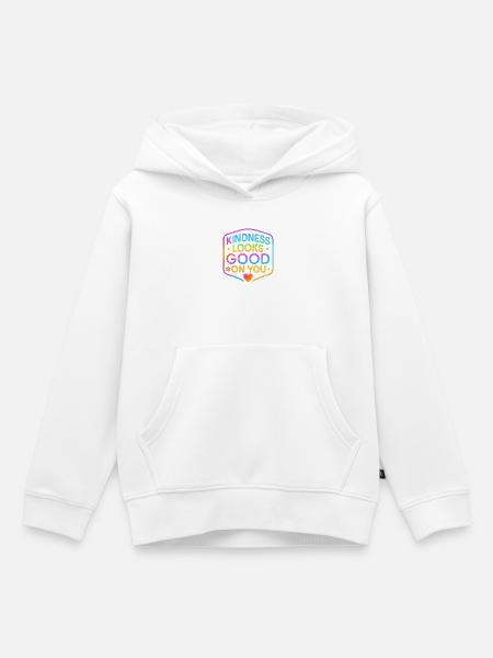 Kindness Neon steht dir gut - Kinder Premium Organic Hoodie - Weiß