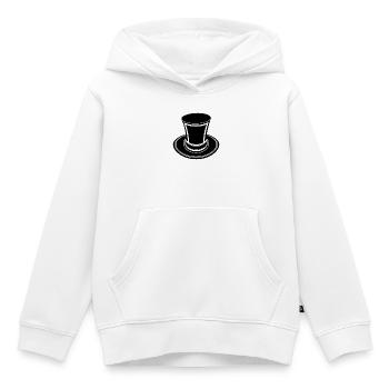 Haut-de-forme - Sweat Premium à capuche enfant bio - blanc - Devant - AI Model Kid Female (0cm)